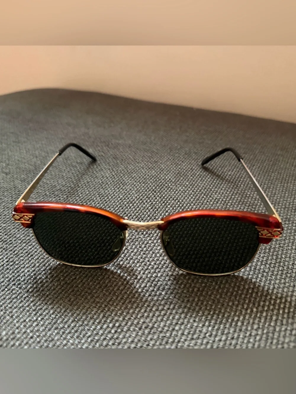 Tortoiseshell and Gold Clubmaster Sunglasses